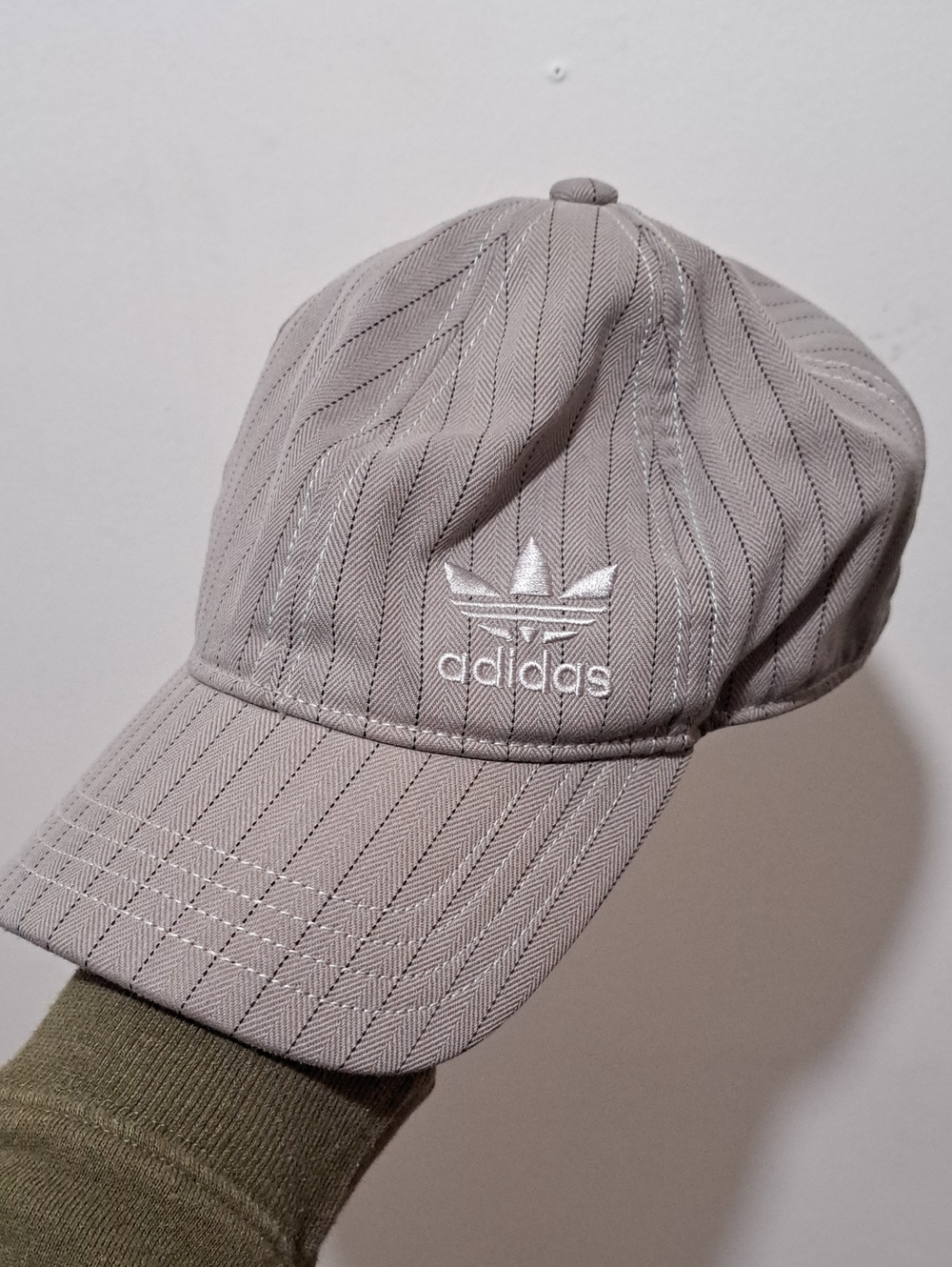 adidas Light Gray Pinstripe Trefoil Cap
